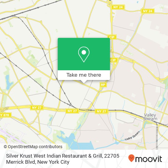 Mapa de Silver Krust West Indian Restaurant & Grill, 22705 Merrick Blvd