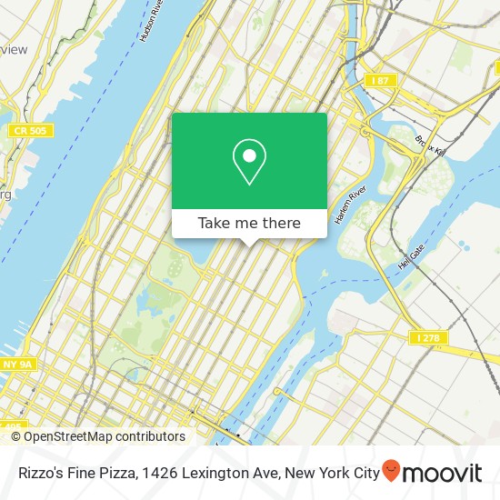 Rizzo's Fine Pizza, 1426 Lexington Ave map