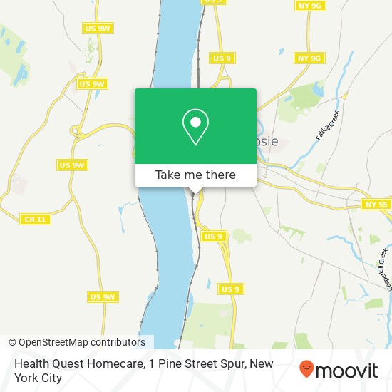 Health Quest Homecare, 1 Pine Street Spur map