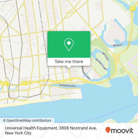 Mapa de Universal Health Equipment, 3808 Nostrand Ave