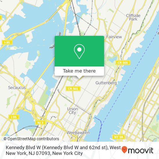 Kennedy Blvd W (Kennedy Blvd W and 62nd st), West New York, NJ 07093 map