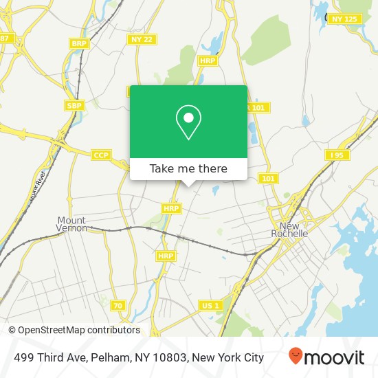 Mapa de 499 Third Ave, Pelham, NY 10803