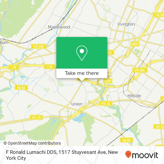 F Ronald Lumachi DDS, 1517 Stuyvesant Ave map