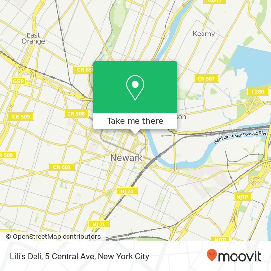 Mapa de Lili's Deli, 5 Central Ave