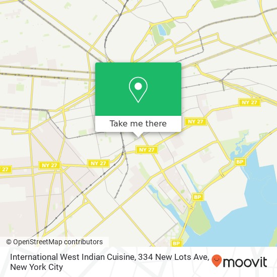 International West Indian Cuisine, 334 New Lots Ave map