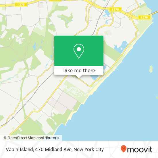 Mapa de Vapin' Island, 470 Midland Ave