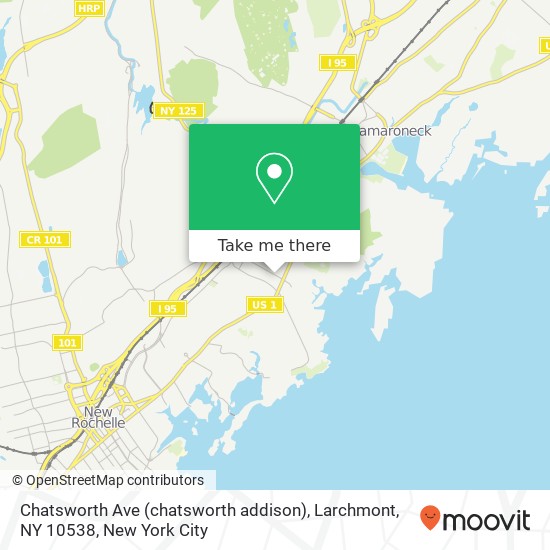 Mapa de Chatsworth Ave (chatsworth addison), Larchmont, NY 10538