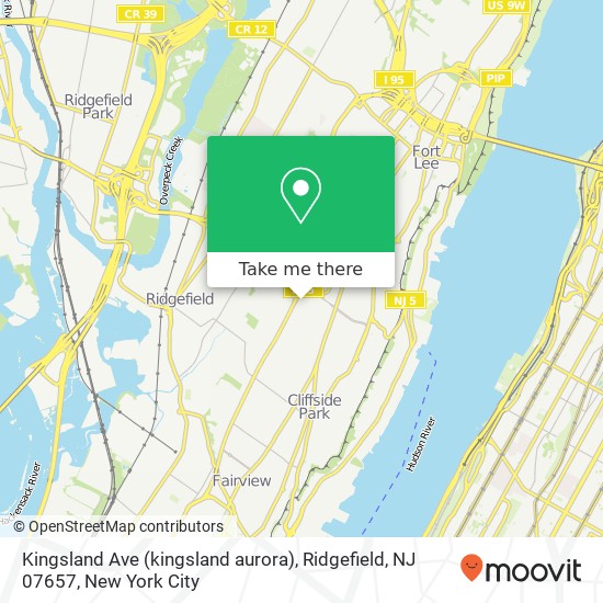 Kingsland Ave (kingsland aurora), Ridgefield, NJ 07657 map