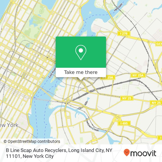 Mapa de B Line Scap Auto Recyclers, Long Island City, NY 11101