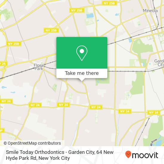 Mapa de Smile Today Orthodontics - Garden City, 64 New Hyde Park Rd