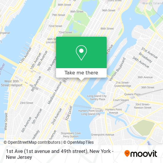 Mapa de 1st Ave (1st avenue and 49th street)