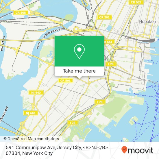 591 Communipaw Ave, Jersey City, <B>NJ< / B> 07304 map