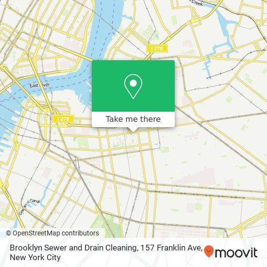 Mapa de Brooklyn Sewer and Drain Cleaning, 157 Franklin Ave