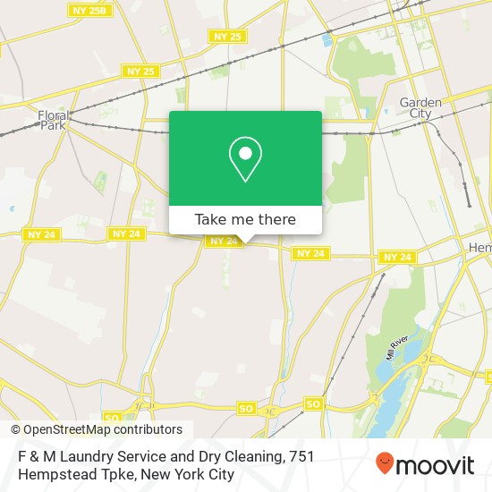 Mapa de F & M Laundry Service and Dry Cleaning, 751 Hempstead Tpke