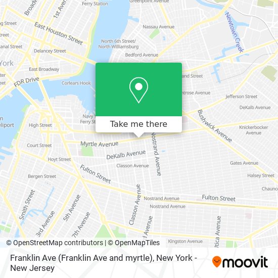 Franklin Ave (Franklin Ave and myrtle) map
