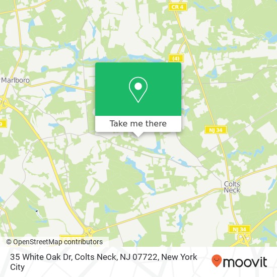 Mapa de 35 White Oak Dr, Colts Neck, NJ 07722