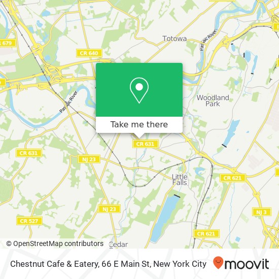 Mapa de Chestnut Cafe & Eatery, 66 E Main St