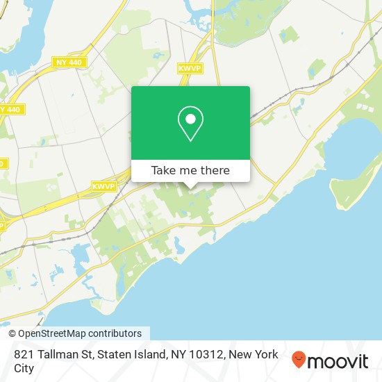 Mapa de 821 Tallman St, Staten Island, NY 10312