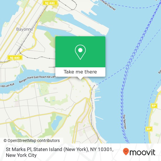 Mapa de St Marks Pl, Staten Island (New York), NY 10301