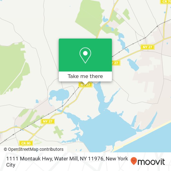 Mapa de 1111 Montauk Hwy, Water Mill, NY 11976