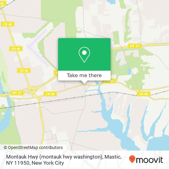 Montauk Hwy (montauk hwy washington), Mastic, NY 11950 map