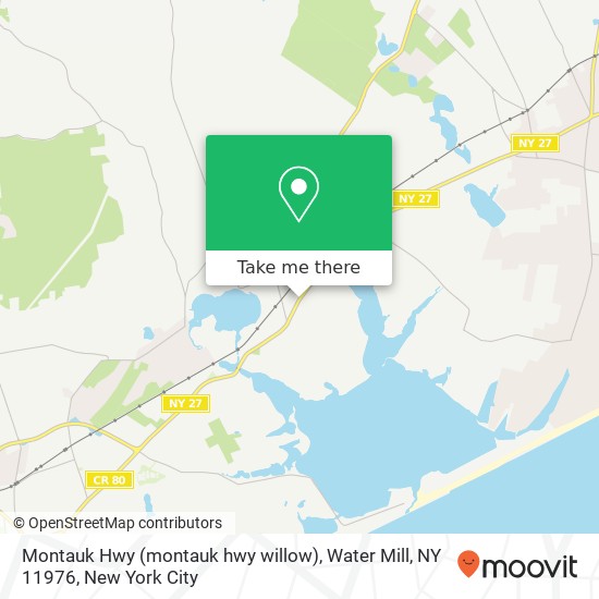 Mapa de Montauk Hwy (montauk hwy willow), Water Mill, NY 11976