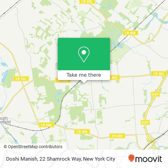 Mapa de Doshi Manish, 22 Shamrock Way