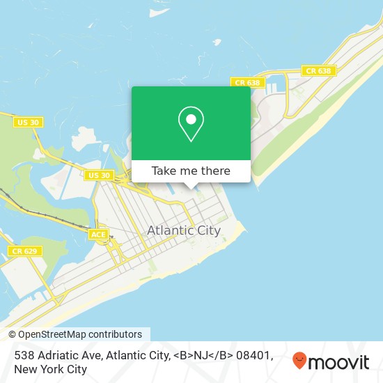538 Adriatic Ave, Atlantic City, <B>NJ< / B> 08401 map