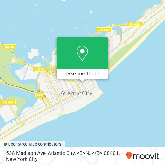 538 Madison Ave, Atlantic City, <B>NJ< / B> 08401 map