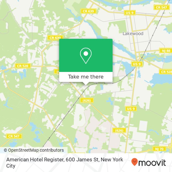 Mapa de American Hotel Register, 600 James St