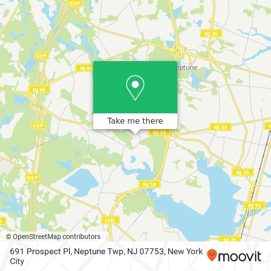 Mapa de 691 Prospect Pl, Neptune Twp, NJ 07753