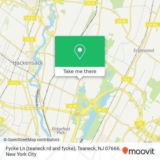 Mapa de Fycke Ln (teaneck rd and fycke), Teaneck, NJ 07666