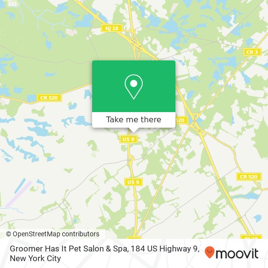 Mapa de Groomer Has It Pet Salon & Spa, 184 US Highway 9