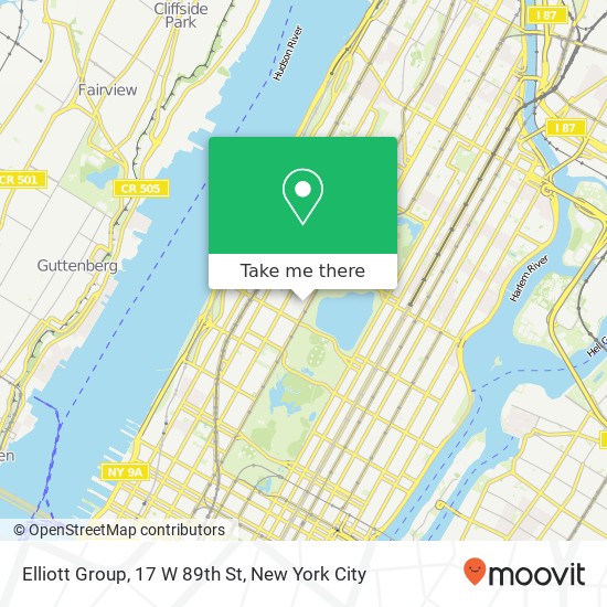 Elliott Group, 17 W 89th St map