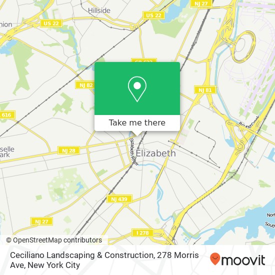 Ceciliano Landscaping & Construction, 278 Morris Ave map