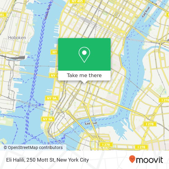 Eli Halili, 250 Mott St map