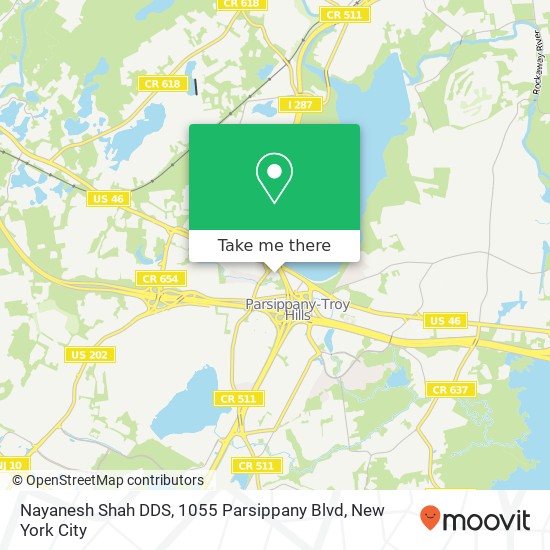 Mapa de Nayanesh Shah DDS, 1055 Parsippany Blvd
