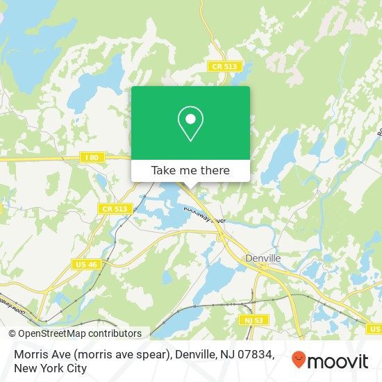 Mapa de Morris Ave (morris ave spear), Denville, NJ 07834