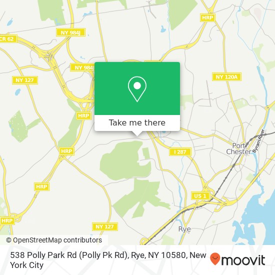 Mapa de 538 Polly Park Rd (Polly Pk Rd), Rye, NY 10580