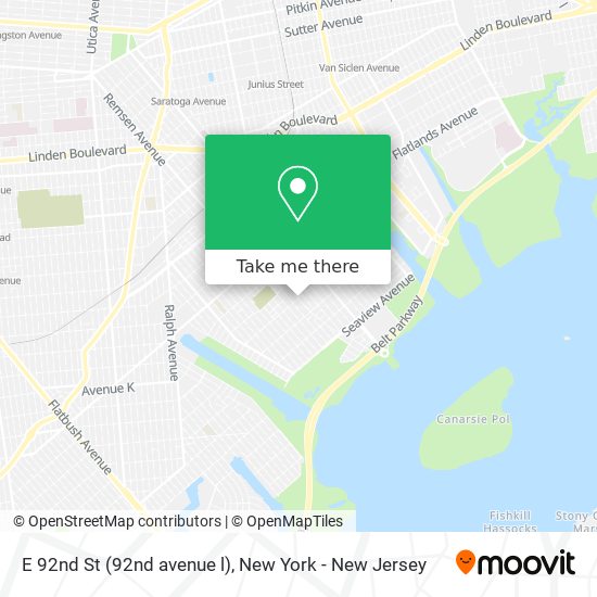 E 92nd St (92nd avenue l) map