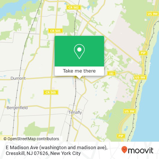 Mapa de E Madison Ave (washington and madison ave), Cresskill, NJ 07626