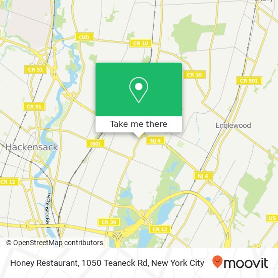Honey Restaurant, 1050 Teaneck Rd map