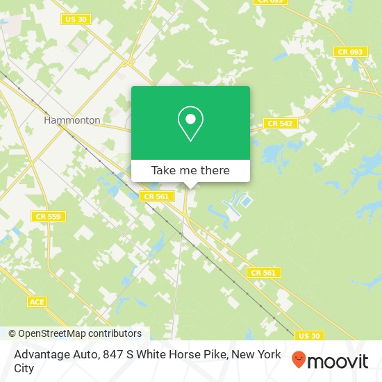 Advantage Auto, 847 S White Horse Pike map