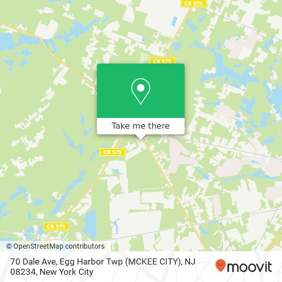 70 Dale Ave, Egg Harbor Twp (MCKEE CITY), NJ 08234 map