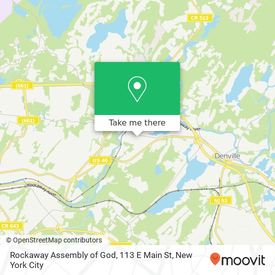 Rockaway Assembly of God, 113 E Main St map