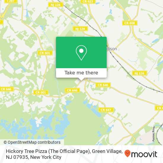 Mapa de Hickory Tree Pizza (The Official Page), Green Village, NJ 07935