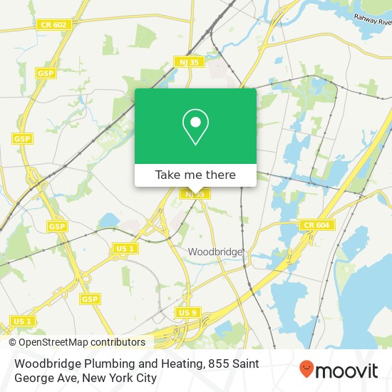Mapa de Woodbridge Plumbing and Heating, 855 Saint George Ave