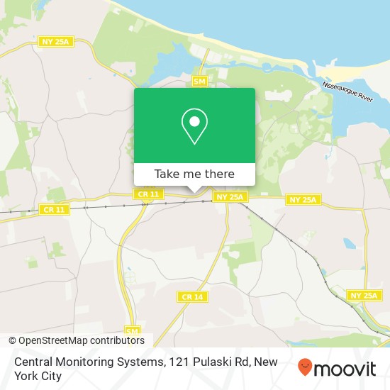 Mapa de Central Monitoring Systems, 121 Pulaski Rd