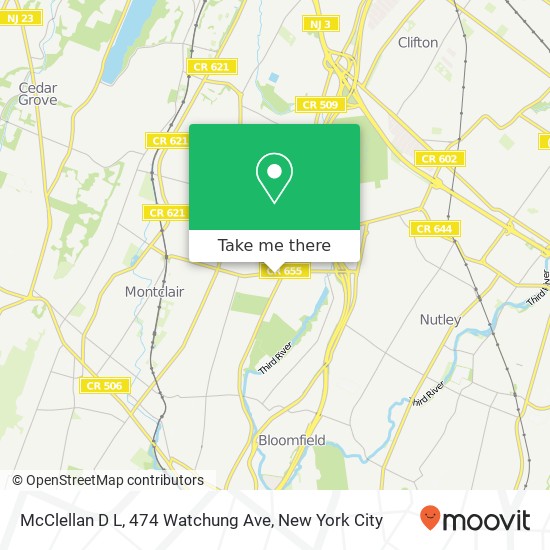 Mapa de McClellan D L, 474 Watchung Ave