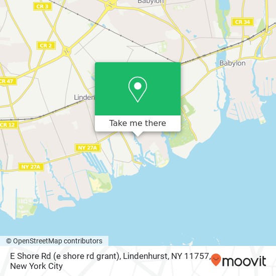 Mapa de E Shore Rd (e shore rd grant), Lindenhurst, NY 11757